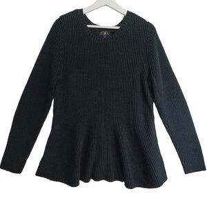 J Jason Wu Black Sweater Flare Pullover Textured Stitch Womens Large